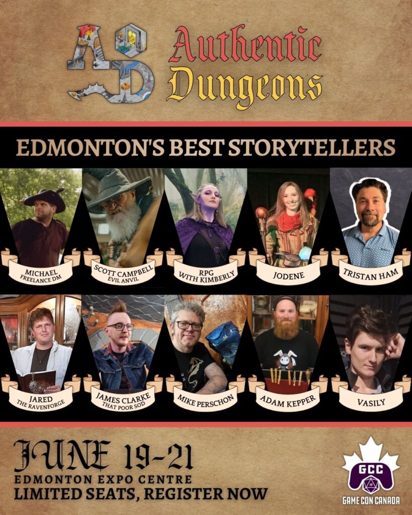 Authentic Dungeons Game Con Canada 2026 Edmonton Best Game Masters